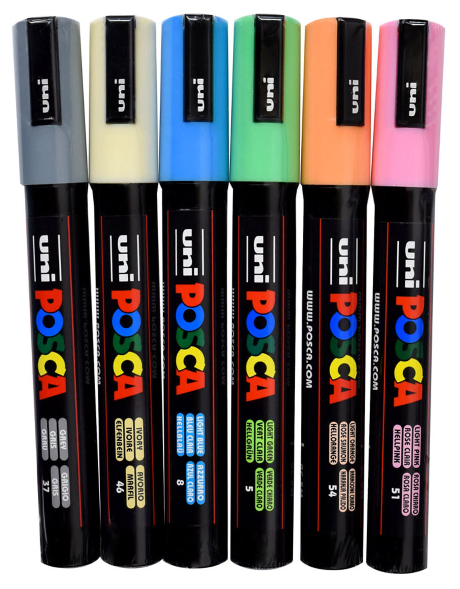 Posca Posca 5M Sets of 6 Pale Set