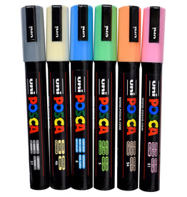 Posca Posca 5M Sets of 6 Pale Set