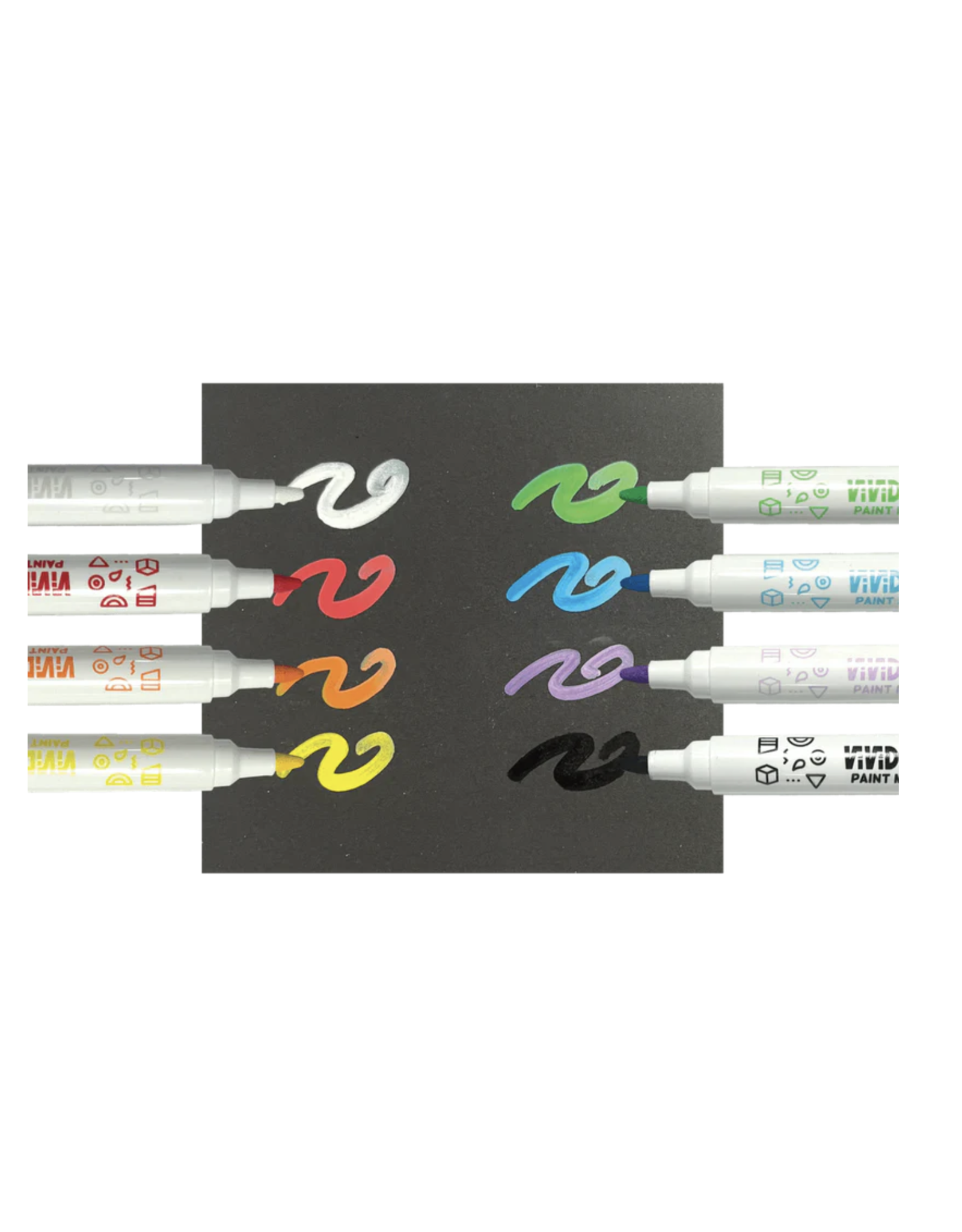 Ooly Vivid Pop! 8 Water Based Paint Markers - Metallic