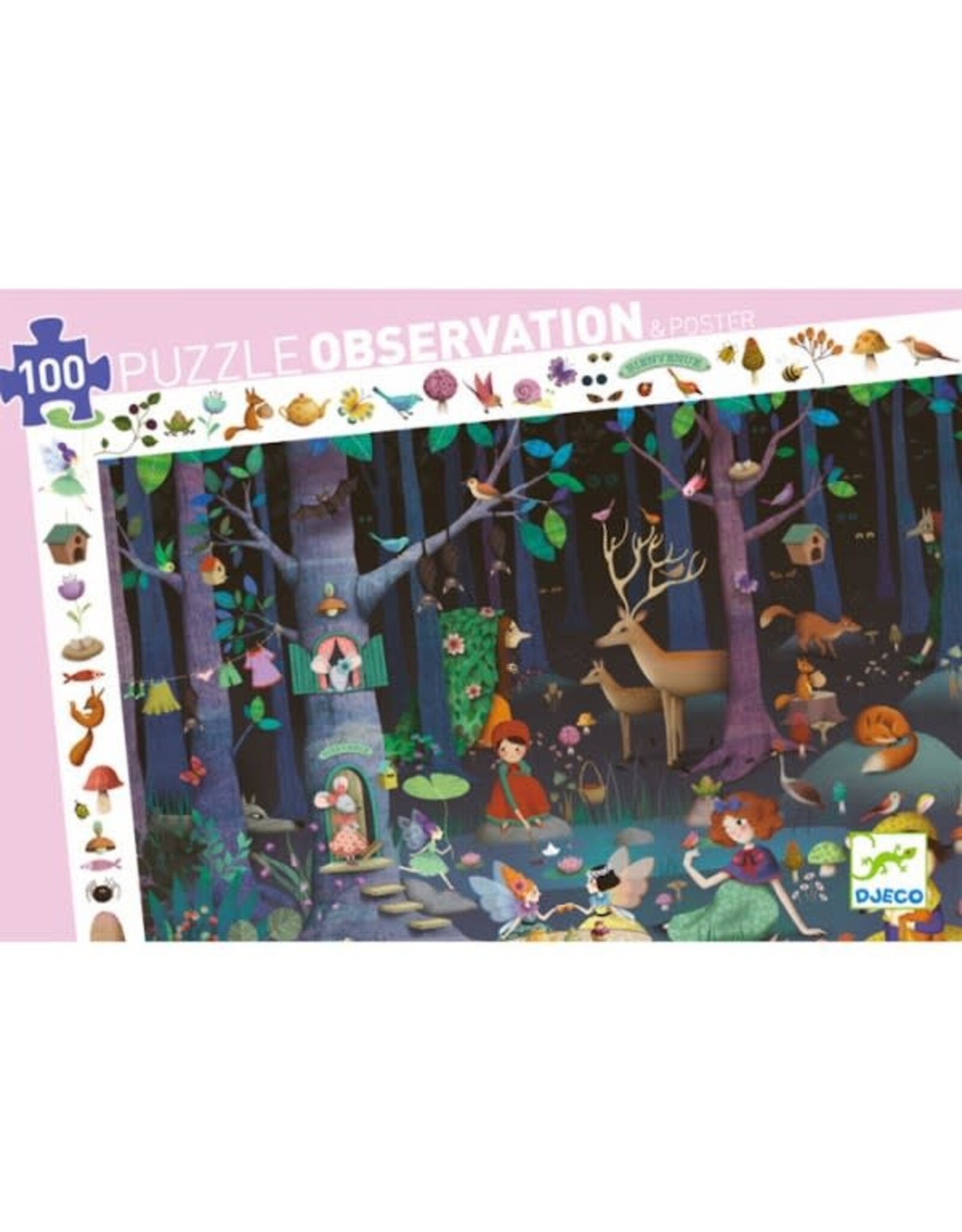 Djeco 100 Pieces Observation Puzzle Enchanted Forest