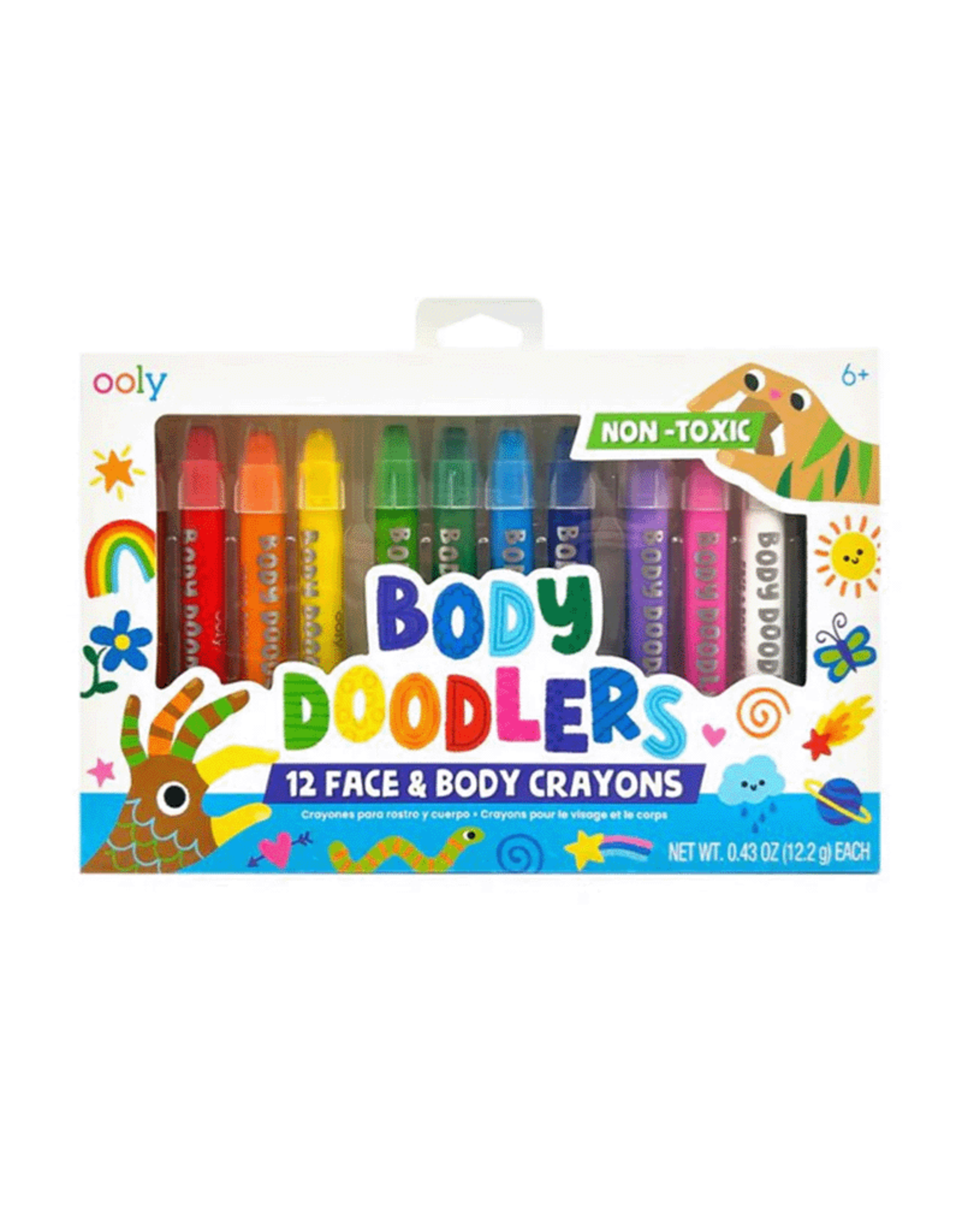 Ooly Body Doodlers Face & body Crayons Set Of 12 Colors