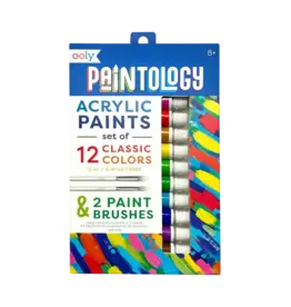 Ooly Paintology Acrylic Paints + 2 Brushes Classic Colors