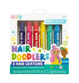 Ooly Hair Doodlers Hair Crayons Set of 6 Colors