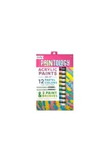 Ooly Paintology Acrylic Paints + 2 Brushes Pastel Color