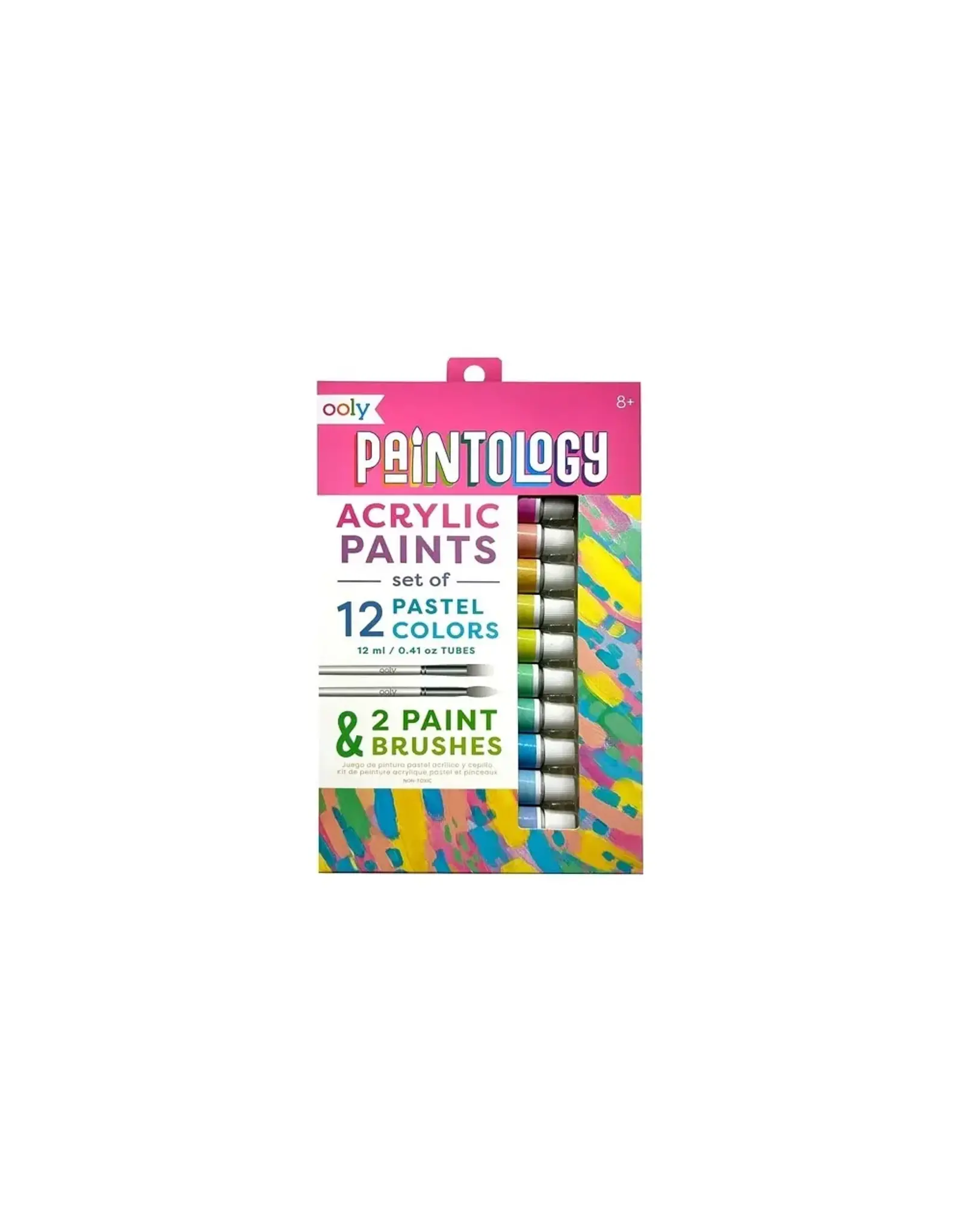 Ooly Paintology Acrylic Paints + 2 Brushes Pastel Color