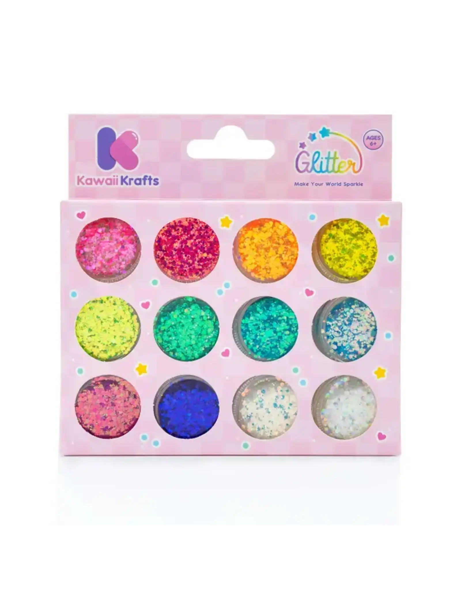 Kawaii Slime Make Your World Sparkle Chunky Glitter 12 Color Set