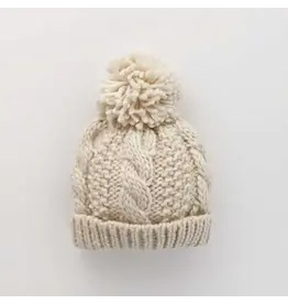 Huggalugs Natural Cable Beanie Baby & Kids Medium