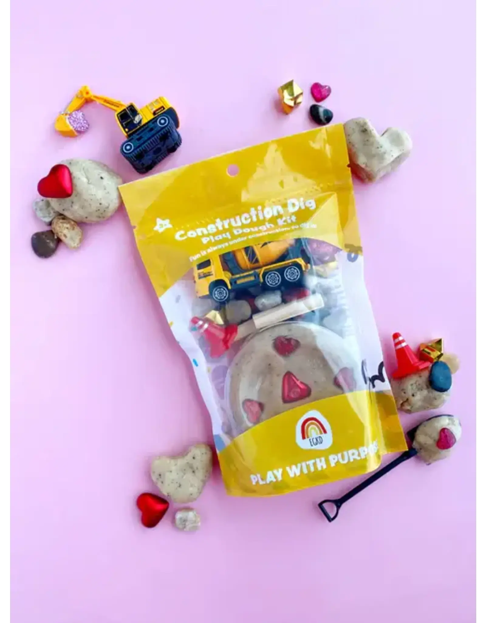 Earth Grown KidDoughs Valentines "I Dig You' Construction KidDough Play Kit