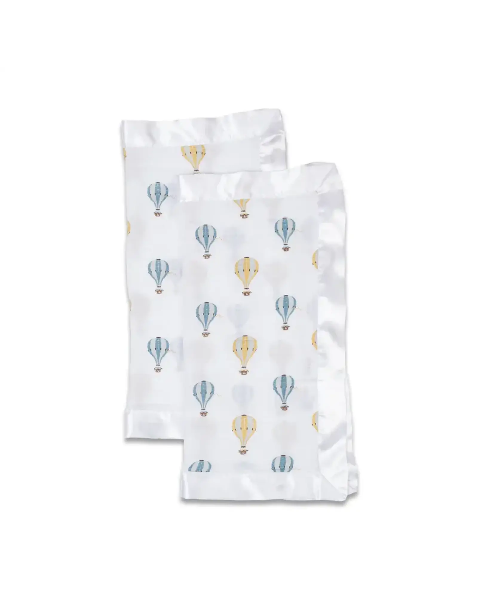Lulujo Baby Security Blanket  2 Pack Muslin Cotton Hot Air Balloon