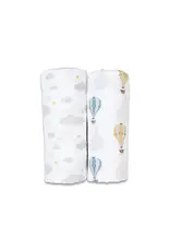 Lulujo Baby Lulujo Vintage 2 Pack Swaddle Hot Air Balloon