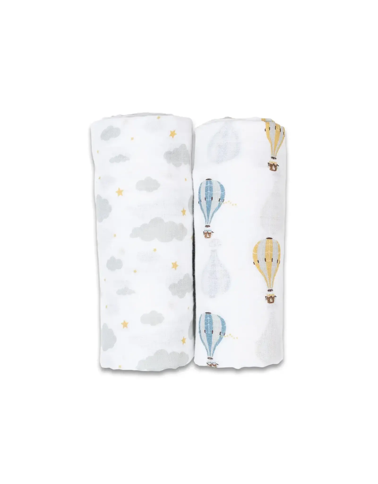 Lulujo Baby Lulujo Vintage 2 Pack Swaddle Hot Air Balloon