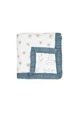 Lulujo Baby Lulujo Reversible Muslin Blanket 3 Ply Sun Fish