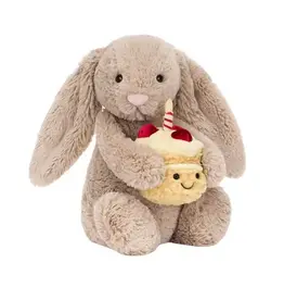 Jellycat Bashful Beige Bunny 'Birthday'