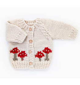 Huggalugs Natural Mushroom Cardigan Sweater