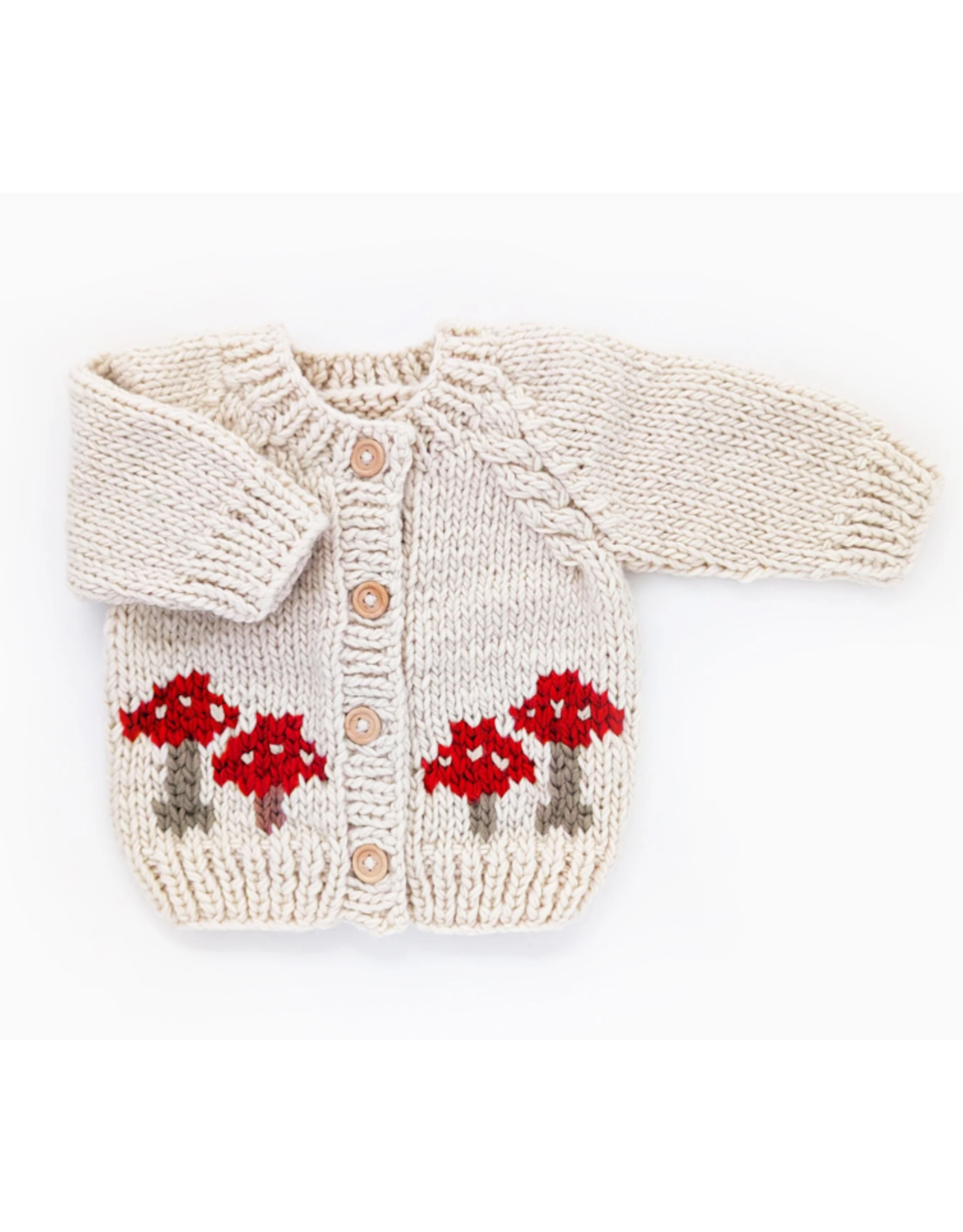 Huggalugs Natural Mushroom Cardigan Sweater