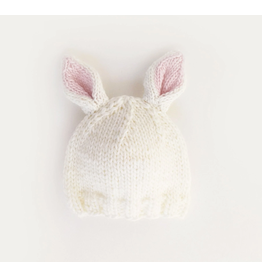 Huggalugs Bunny Ears White Beanie Hat