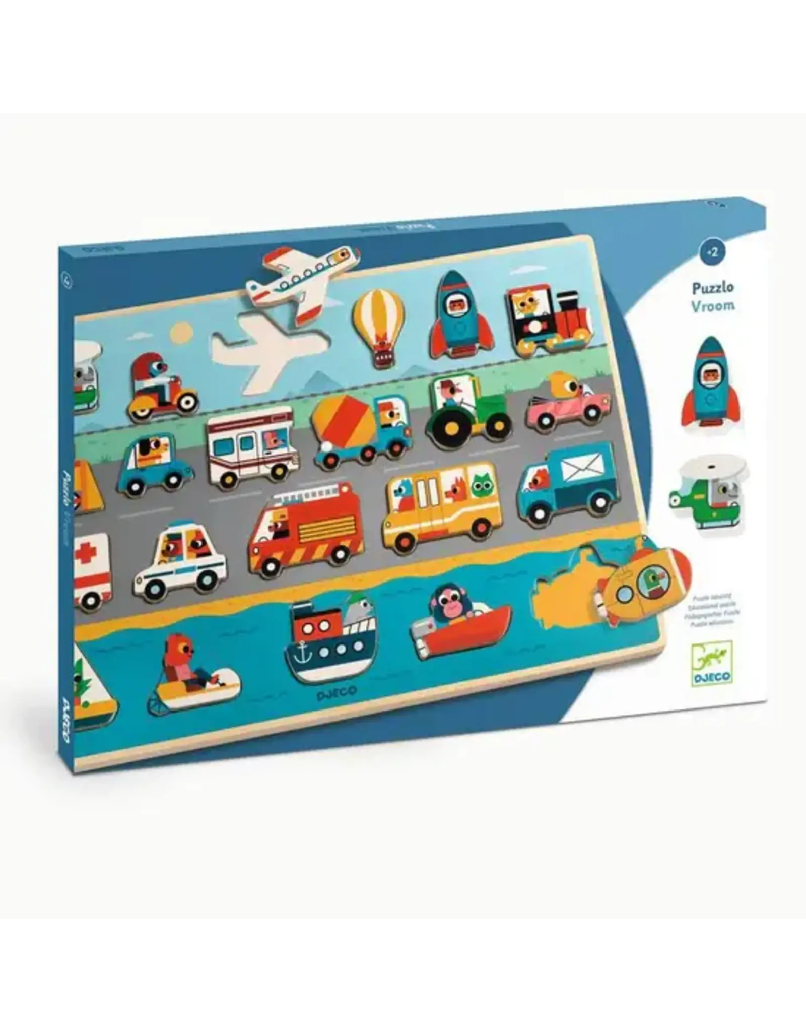Djeco Wooden Puzzle Puzzlo Vroom