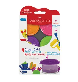 Faber Castell Modelling Dough Neon Glitter Set of 4