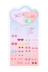 Great Pretenders Candy Heart Valentine Sticker Earrings 30 Pairs