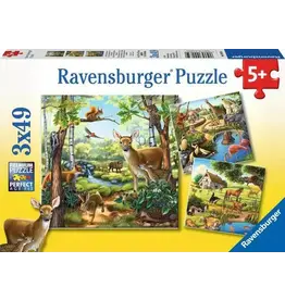 Ravensburger Forest, Zoo & Domestic Animals 3x49 Piece Puzzle