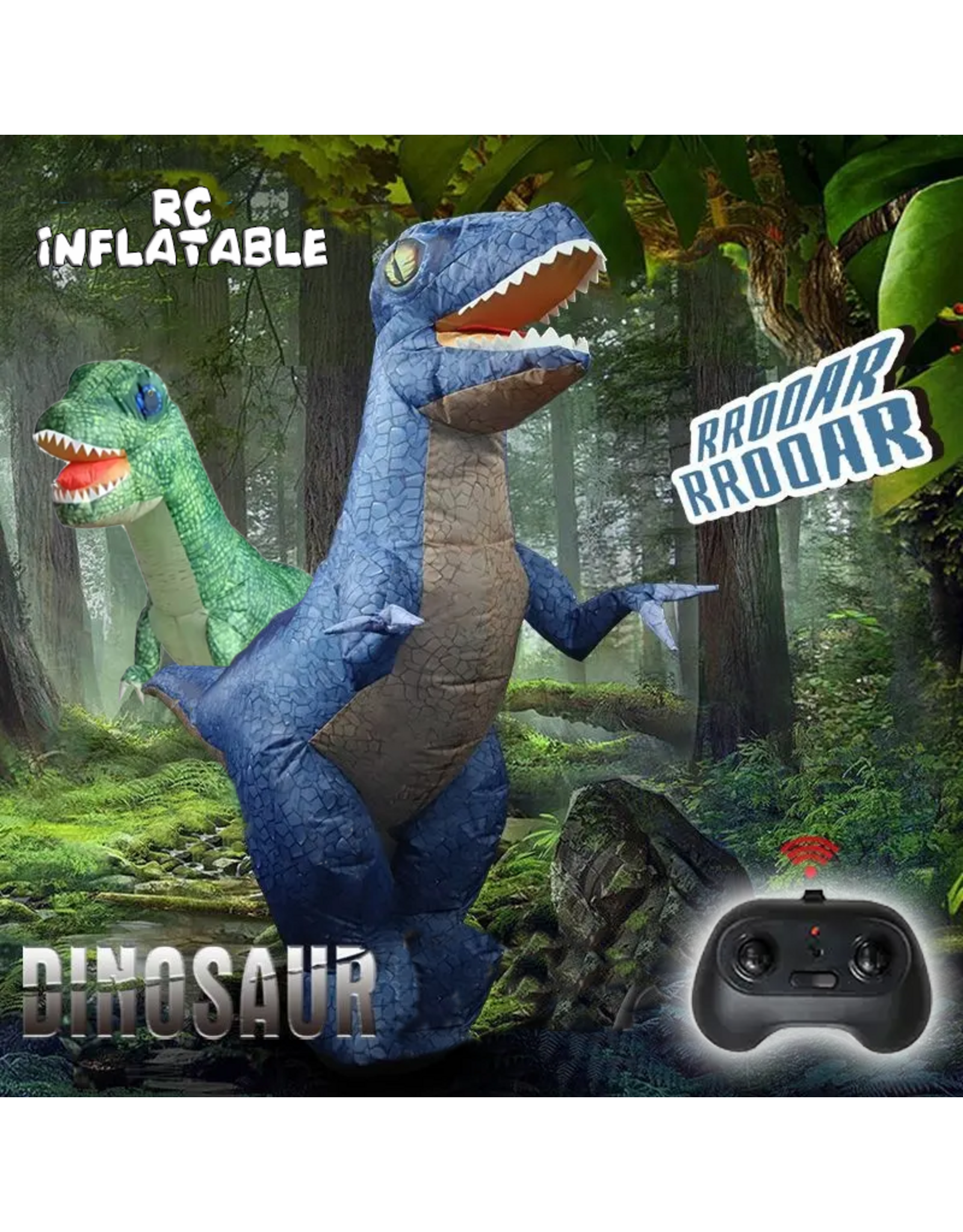 Leading Edge Novelty RC Inflatable Dinosaur Green