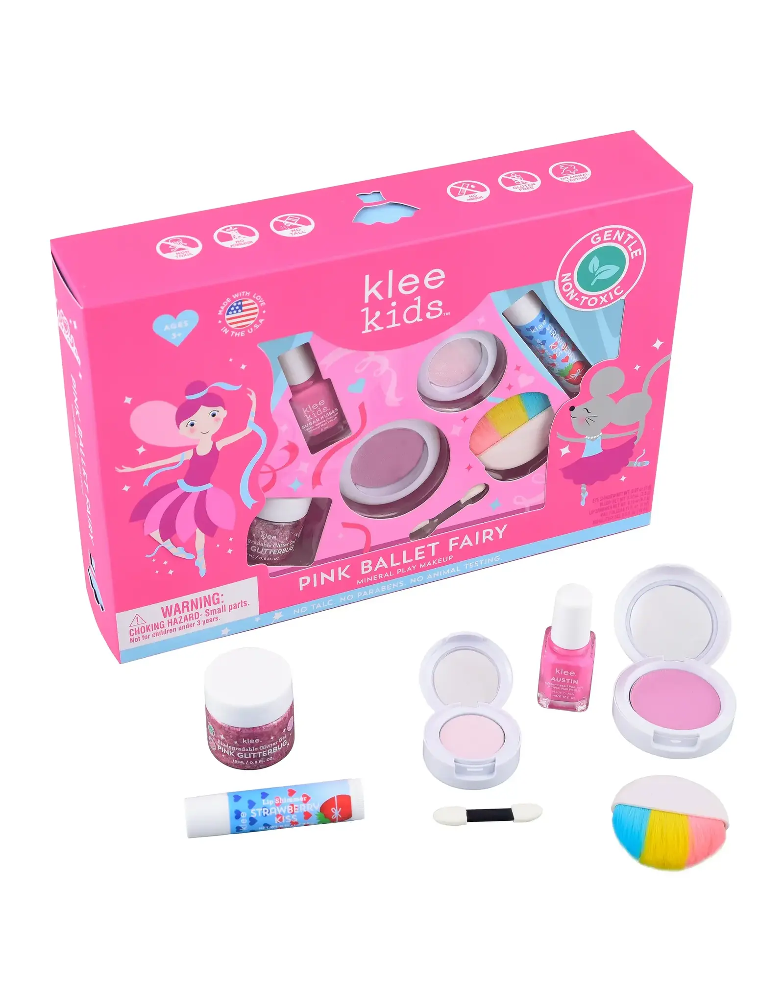 Klee Naturals Klee Kids Pink Ballet Fairy Natural Mineral Deluxe Play Make-up Kit