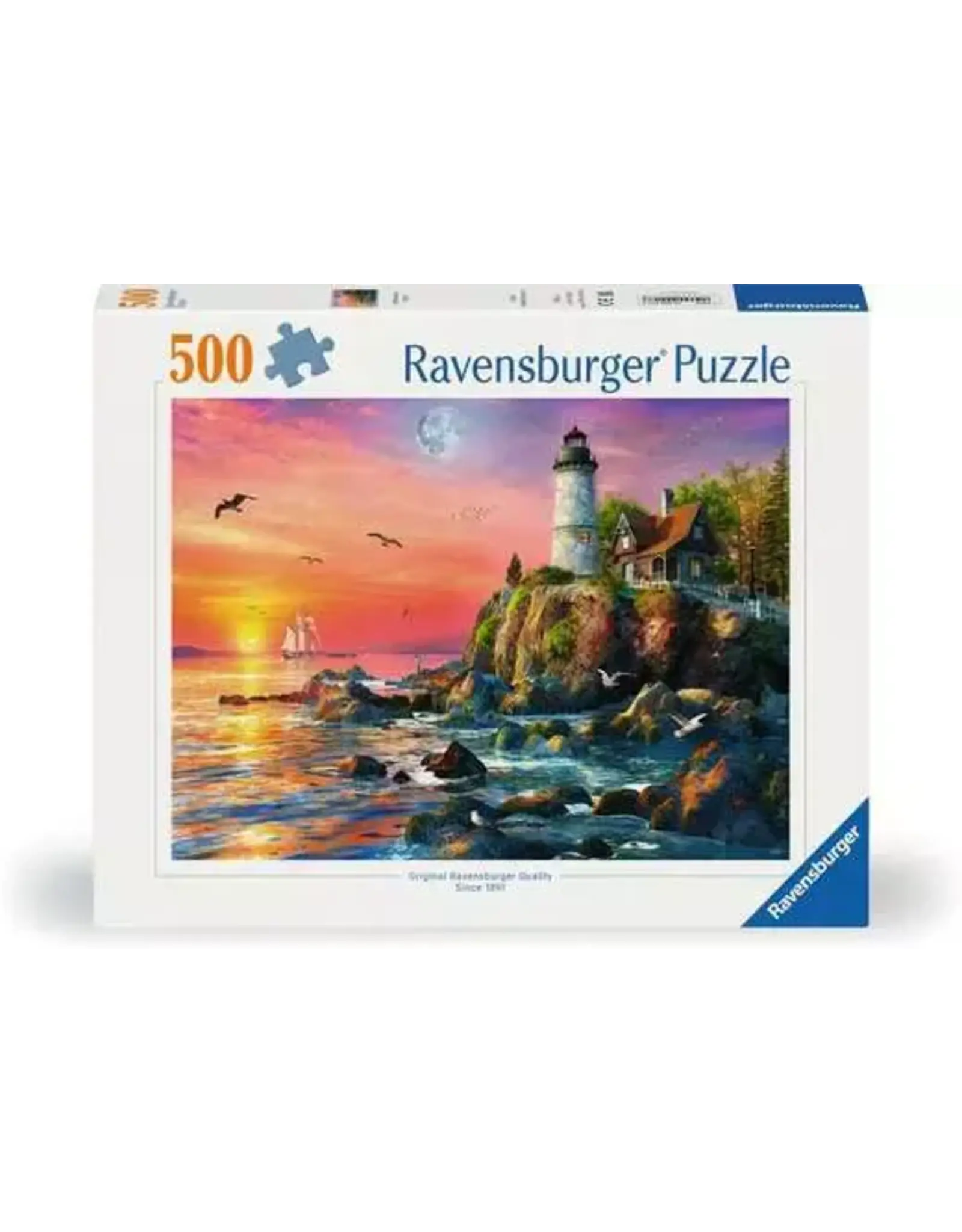Ravensburger Lighthouse At Sunset 500 Piece Puzzle