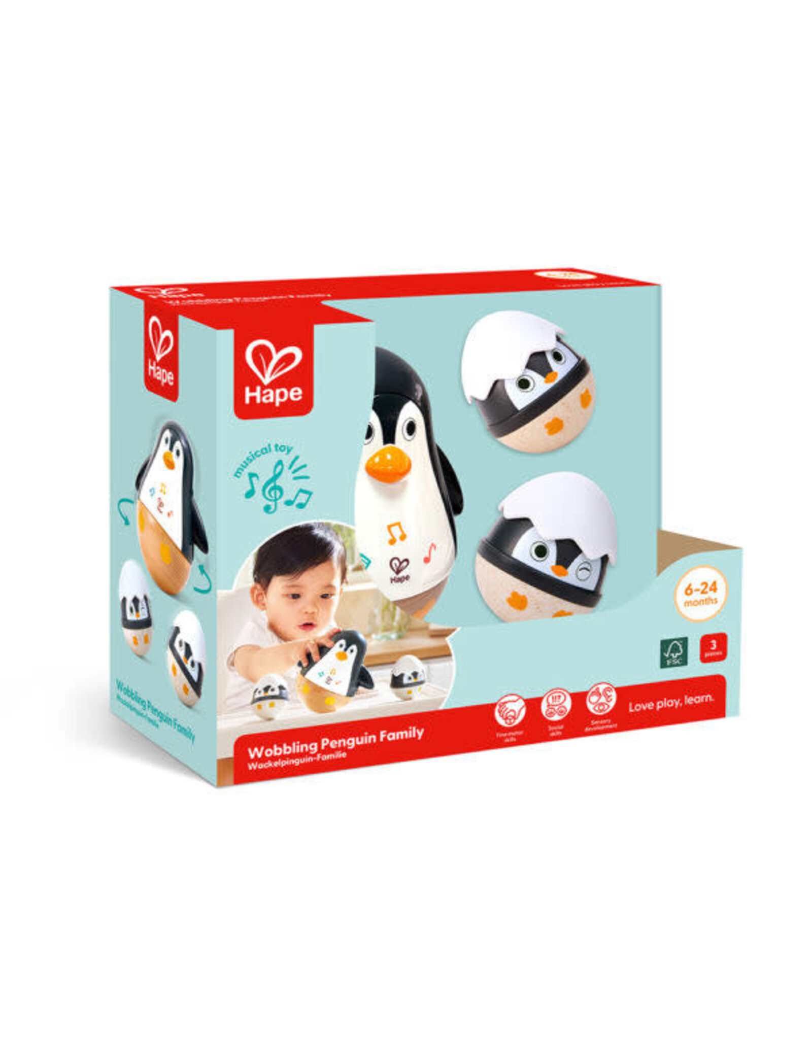 Hape Wobbling Penguin Family