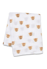 Lulujo Baby Swaddle Blanket Muslin Cotton LG Highland Cows
