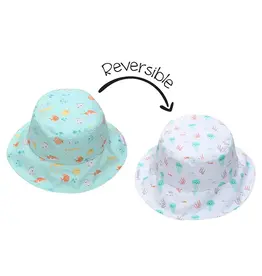 FlapJackKids Reversible Patterned Sun Hat Fish Jellyfish 2-4Y
