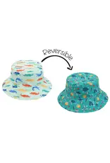 FlapJackKids Reversible Patterned Sun Hat Turtle Alligator 0-6M