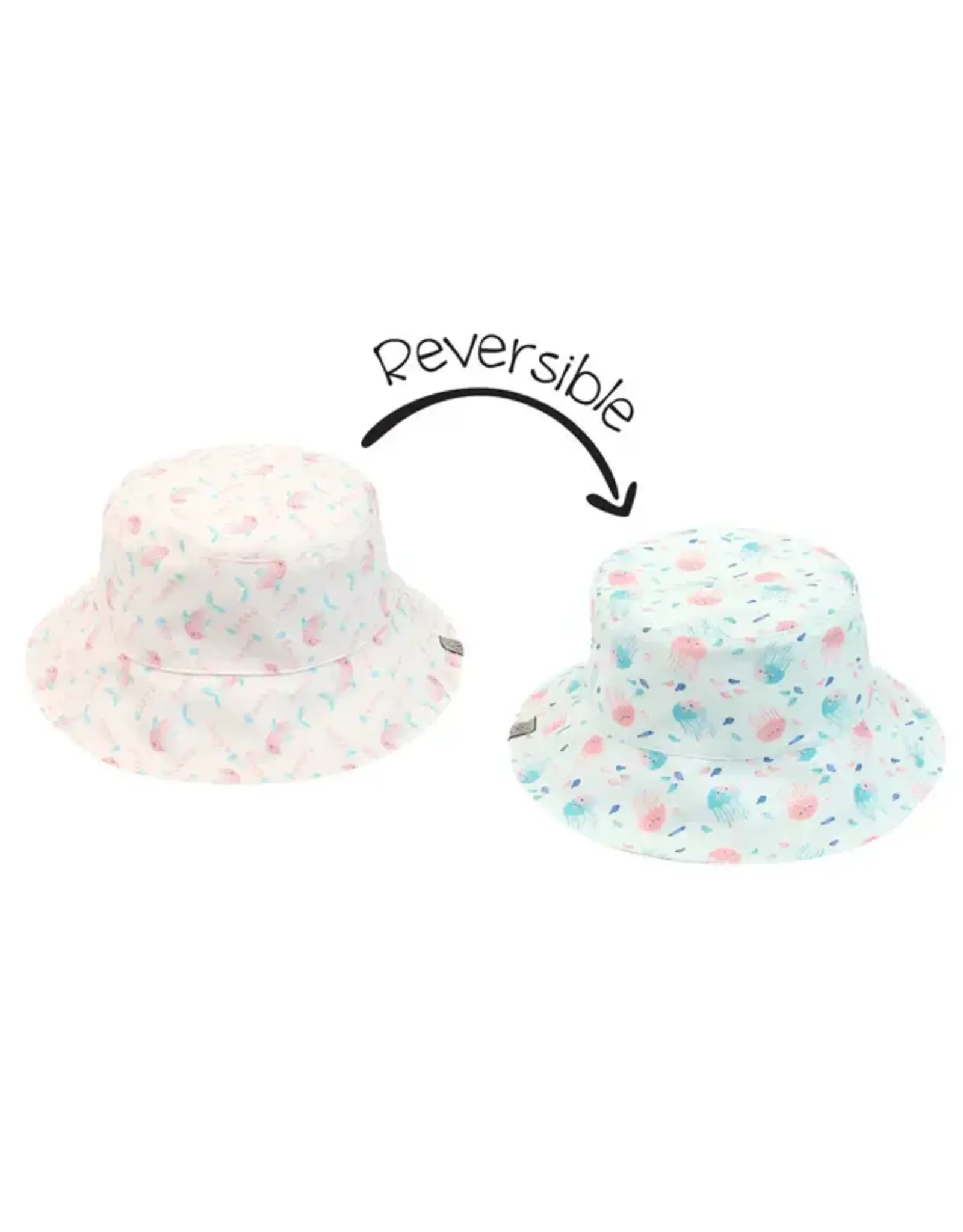 FlapJackKids Reversible Patterned Sun Hat Dolphin Jellyfish 2-4Y