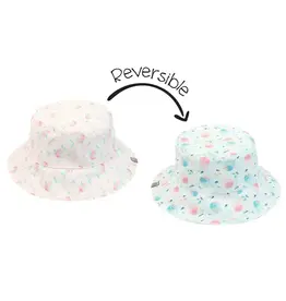 FlapJackKids Reversible Patterned Sun Hat Dolphin Jellyfish 2-4Y