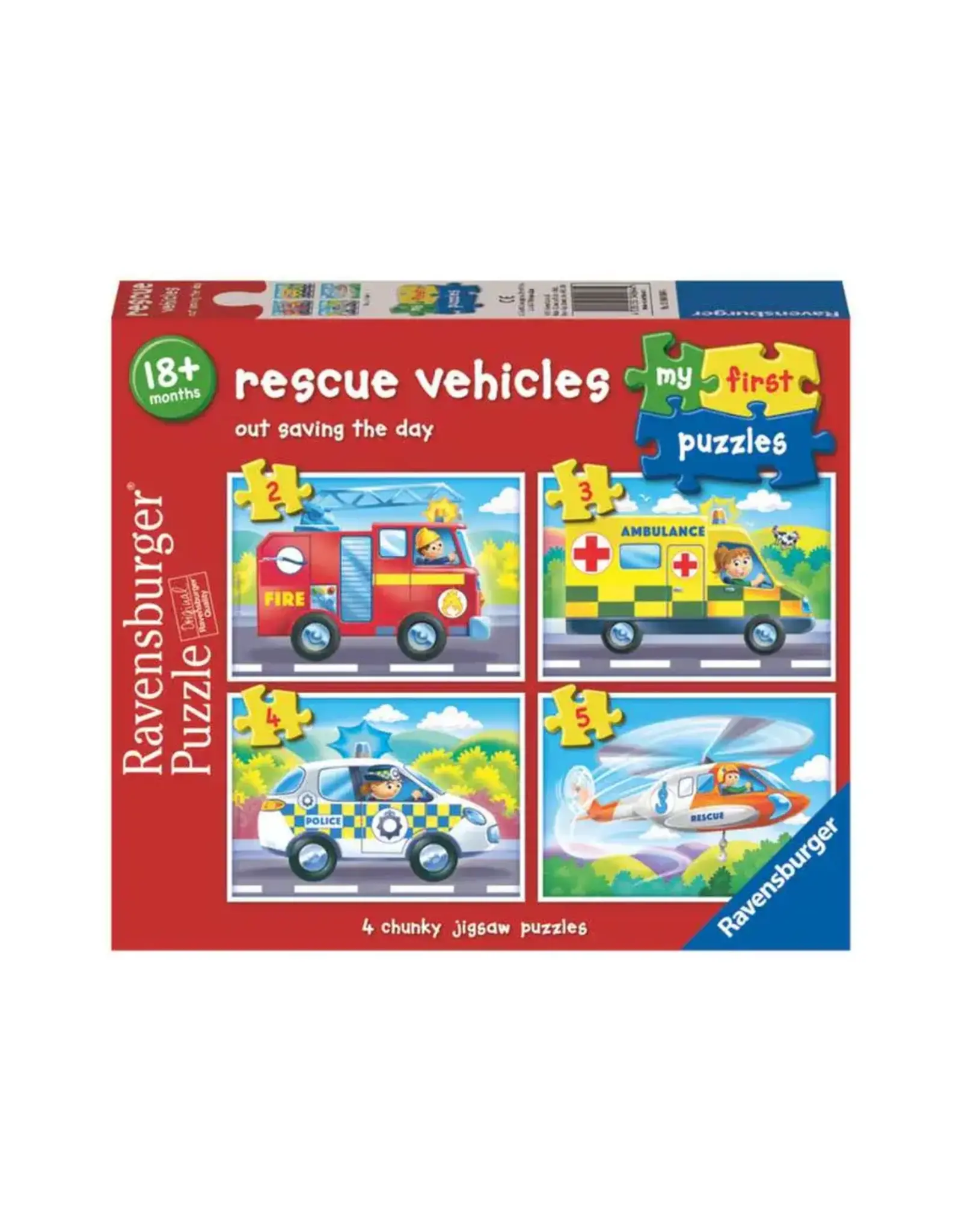 Ravensburger Rescue Vehicles 2, 3, 4, 5 Piece Puzzle