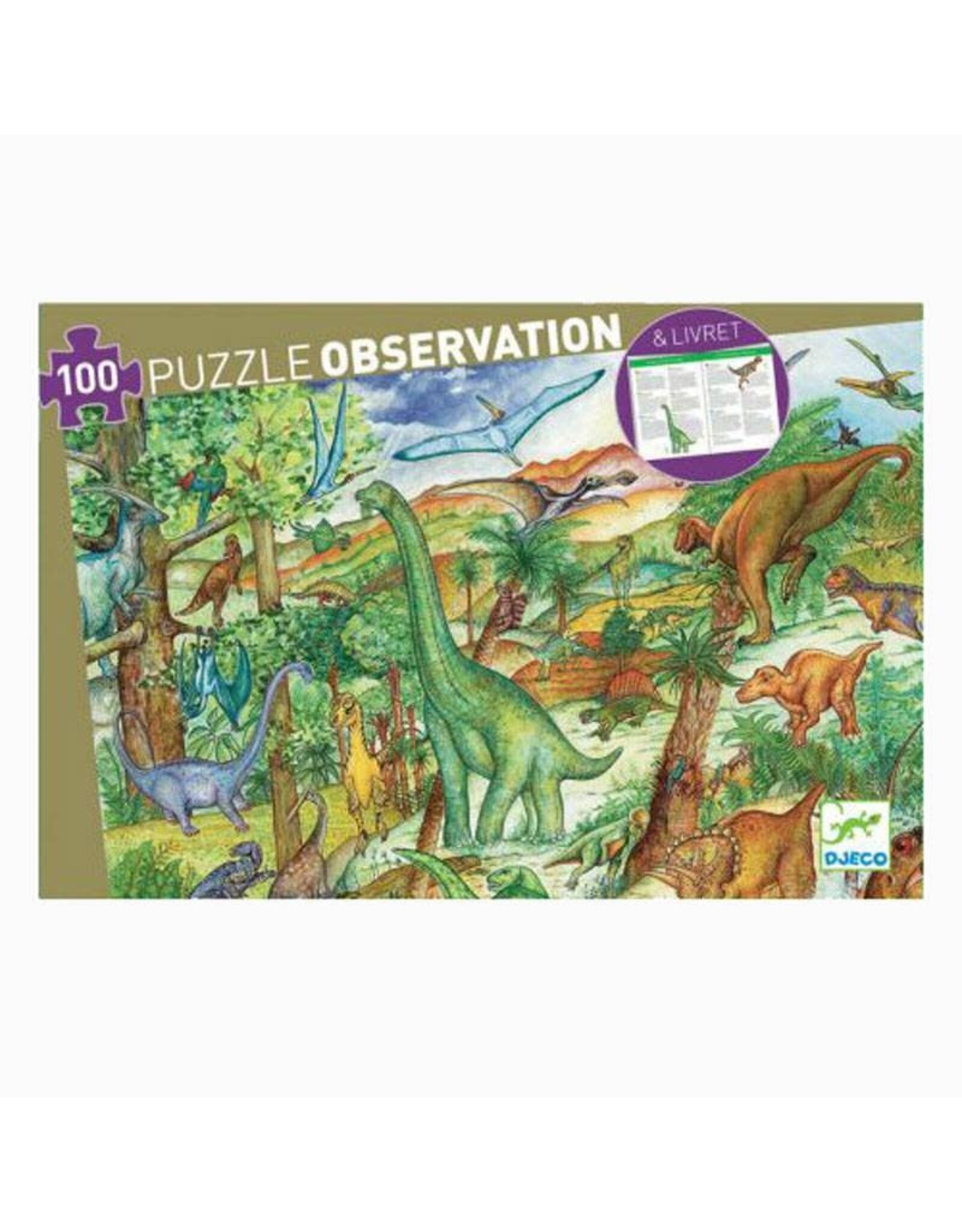 Djeco 100 Piece Observation Puzzle Dinosaurs