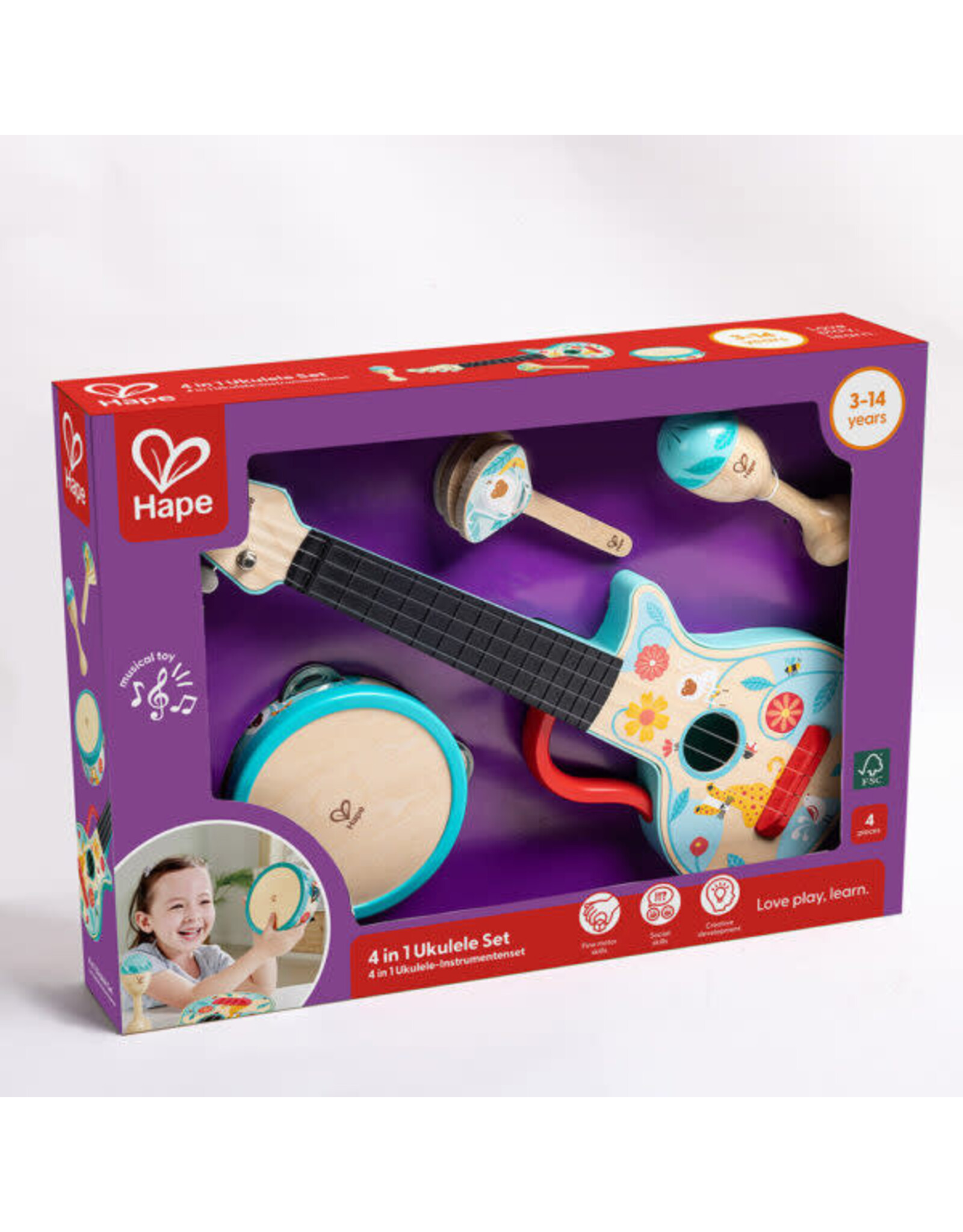 Hape 4 In 1 Ukulele Set