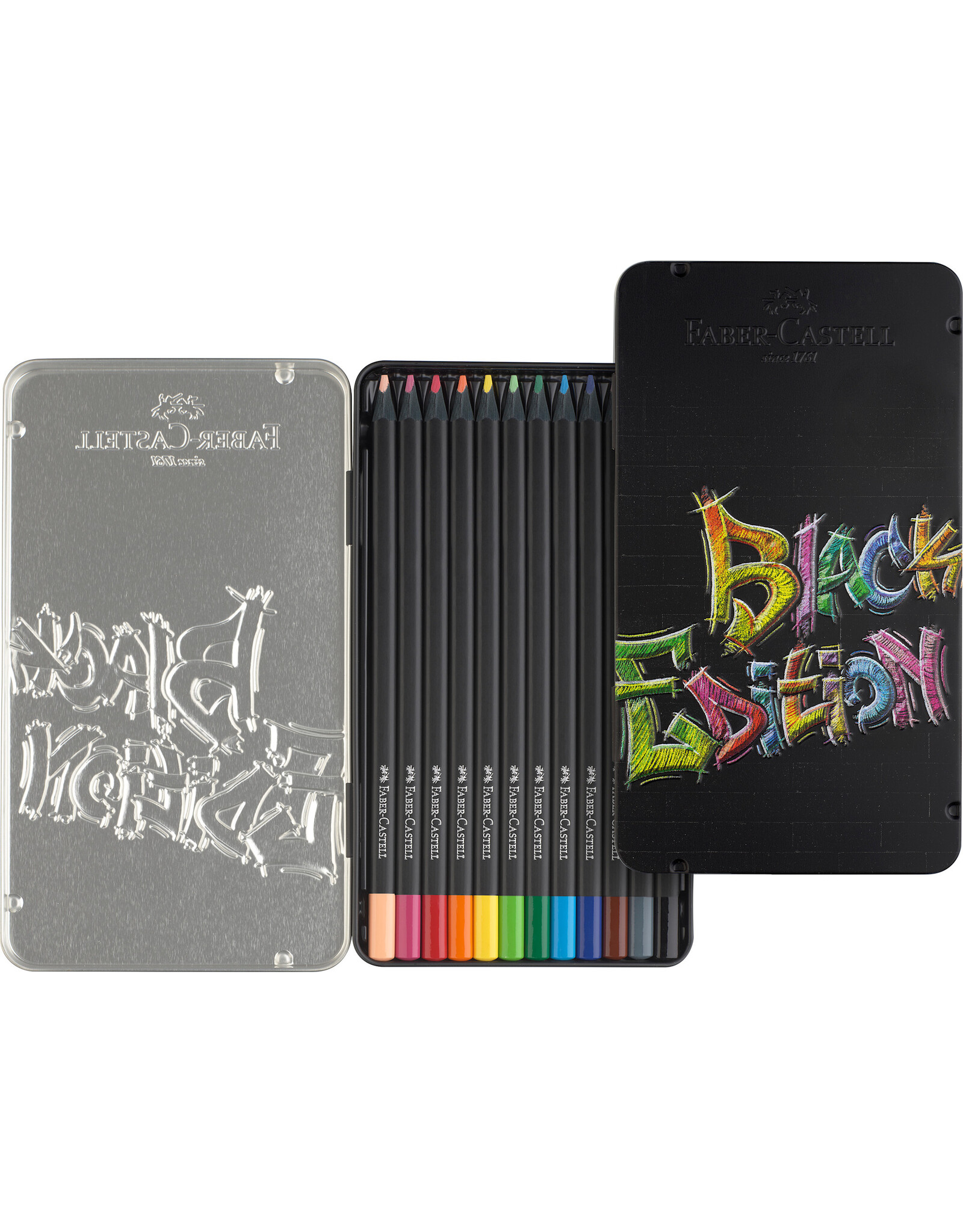 Faber Castell Color Pencils Black Edition with Tin 12 Colors