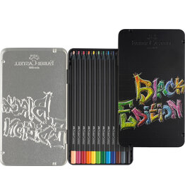 Faber Castell Color Pencils Black Edition with Tin 12 Colors