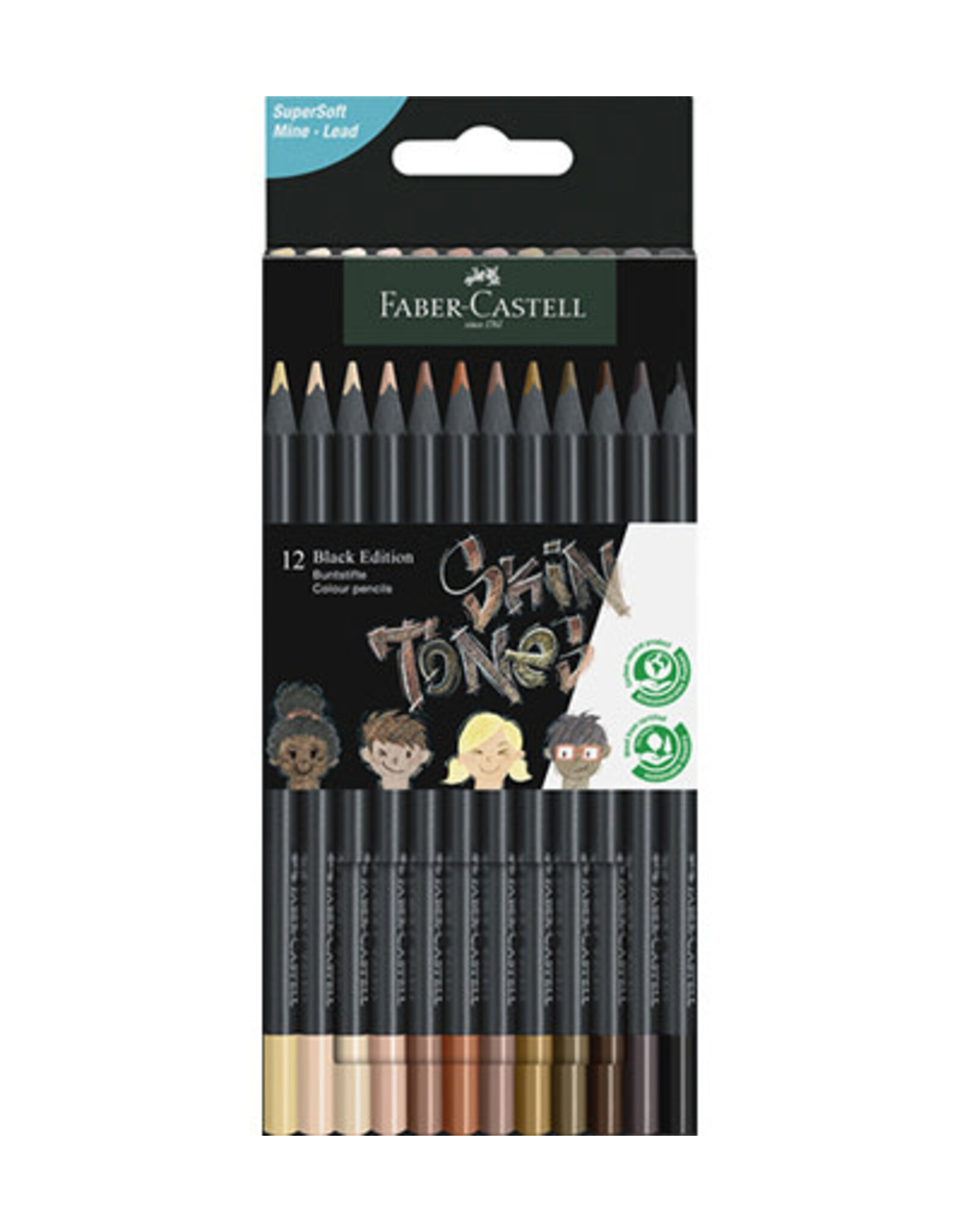 Faber Castell Color Pencils Black Edition Skin Tones 12 Colors