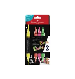 Faber Castell 4 Shake & Paint Acrylic Marker, Neon