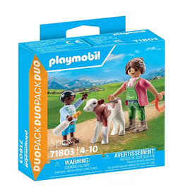 Playmobil Farmer with Calf
