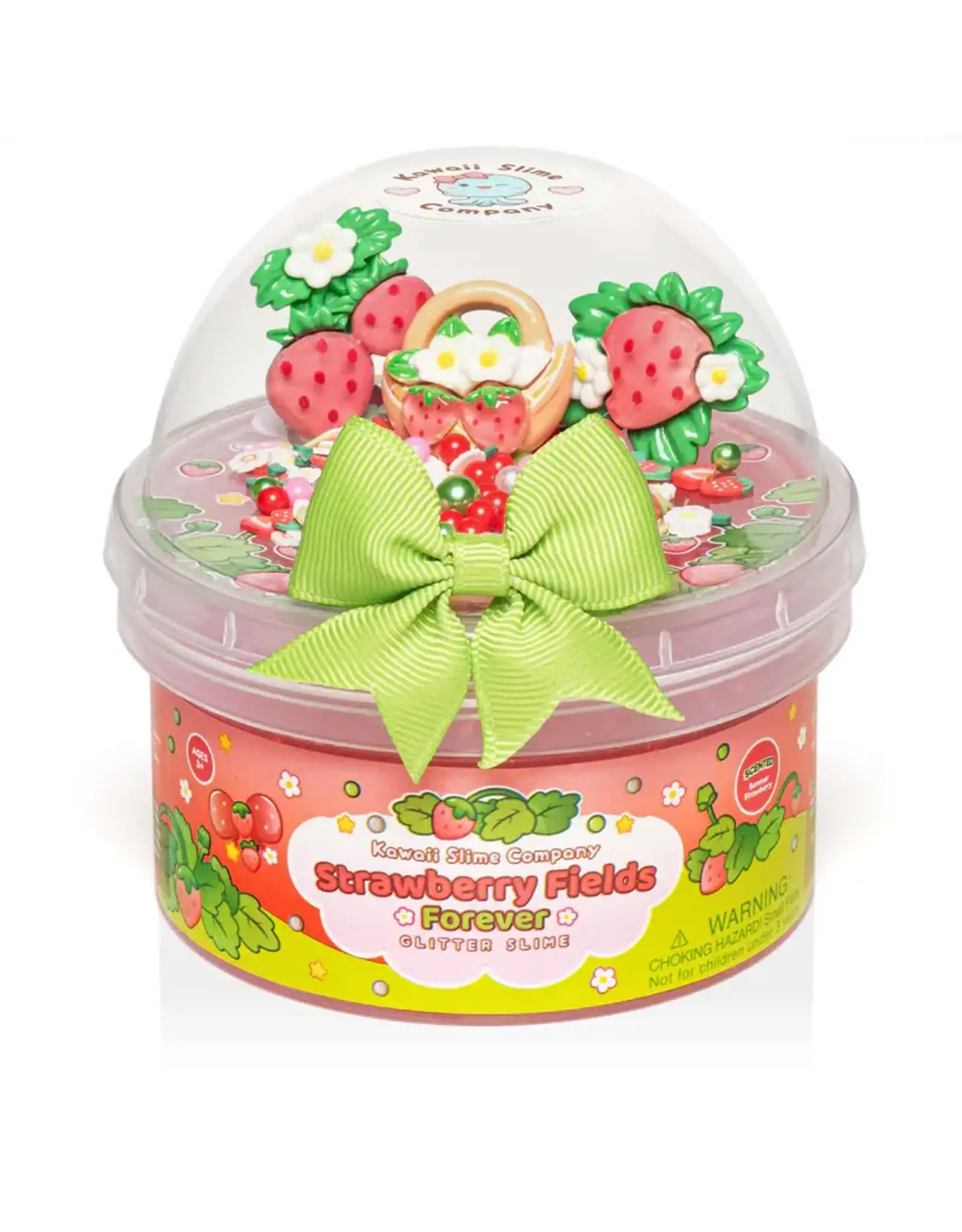 Kawaii Slime Strawberry Fields Forever Glitter Slime