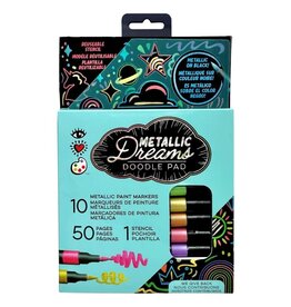 Bright Stripes iHeartArt Metallic Dreams Doodle Pad