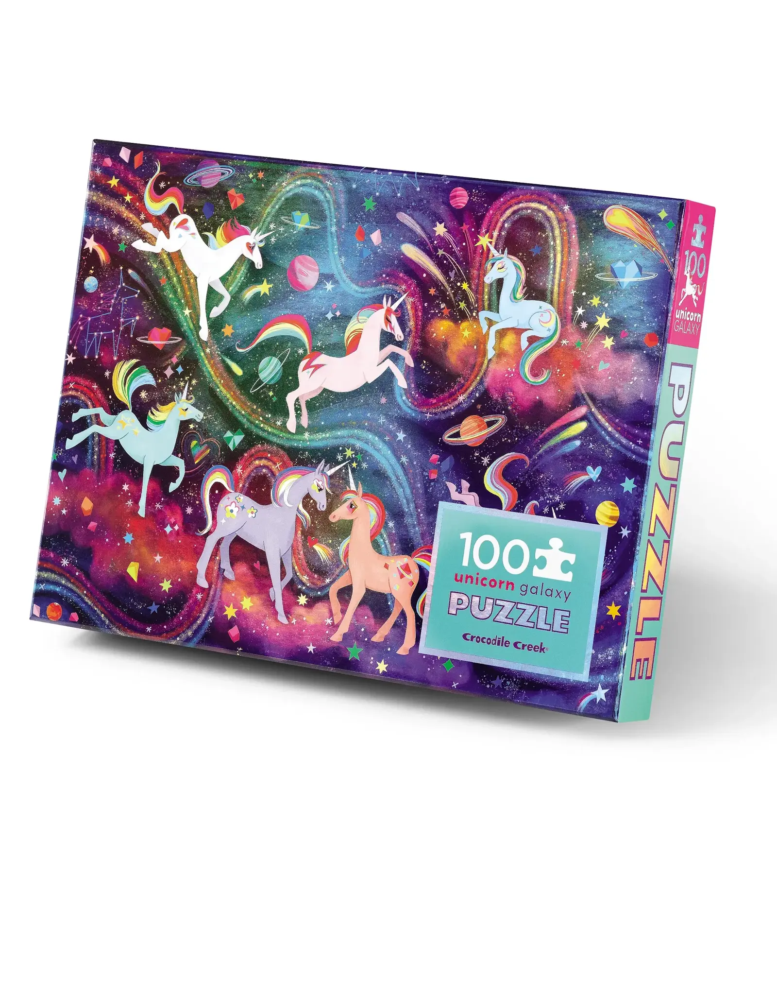 Crocodile Creek Unicorn Galaxy 100 Piece Holographic Puzzle