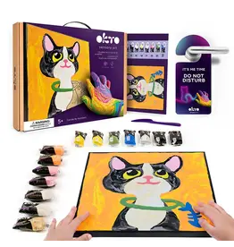 Fainotoys OKTO Sensory Art  Coloring with Clay Set by Numbers Cat