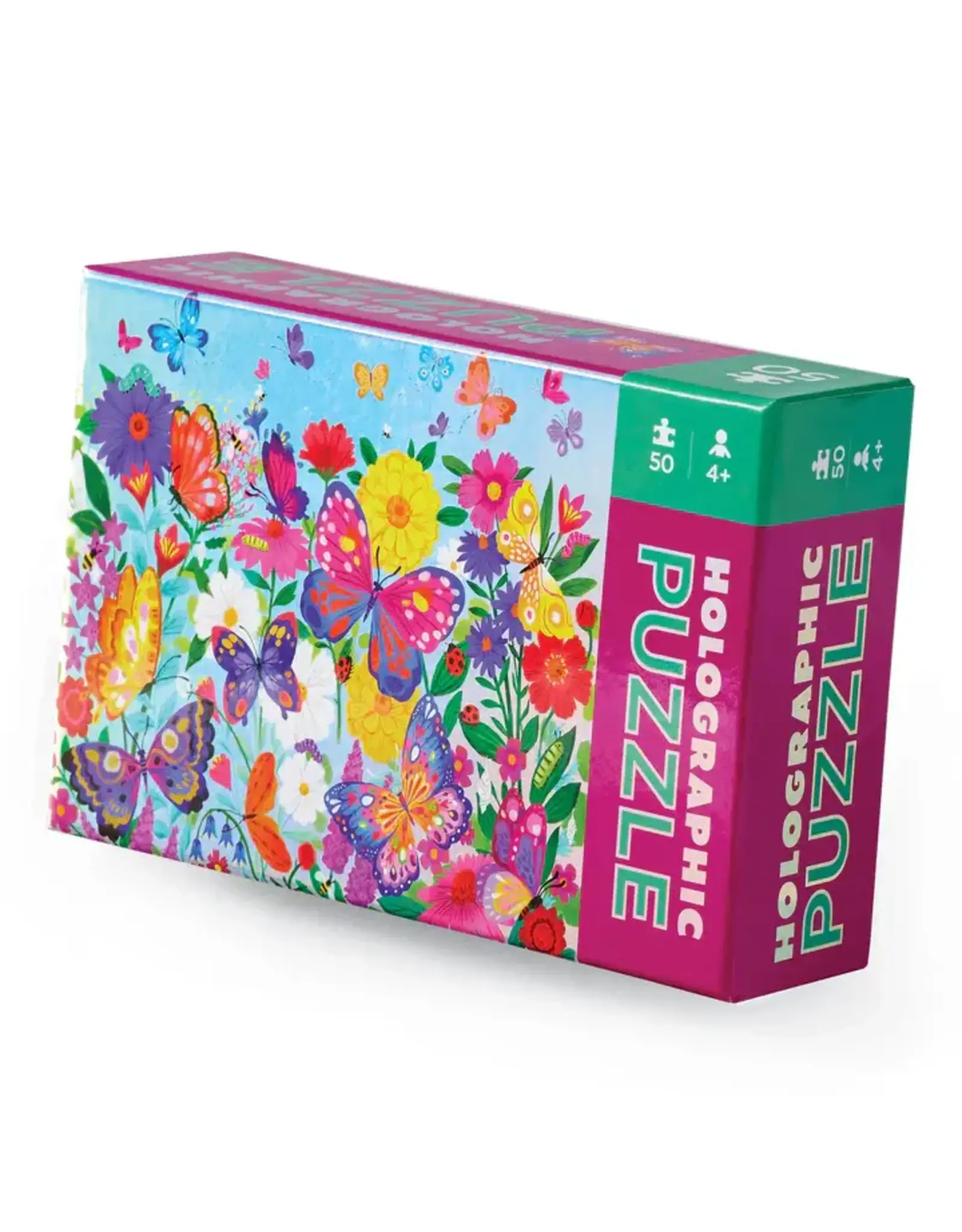 Crocodile Creek Holographic Foil Puzzle 50 Piece Butterflies