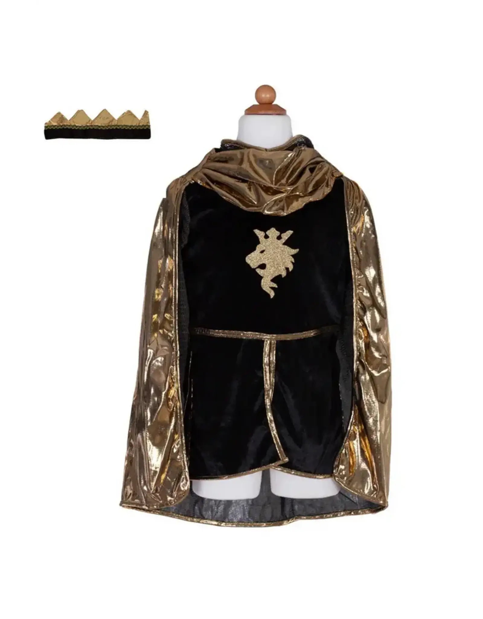 Great Pretenders Golden Knight Set with Tunic Cape and Crown Gold Size 7-8