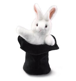 Folkmanis Rabbit In Hat Hand Puppet