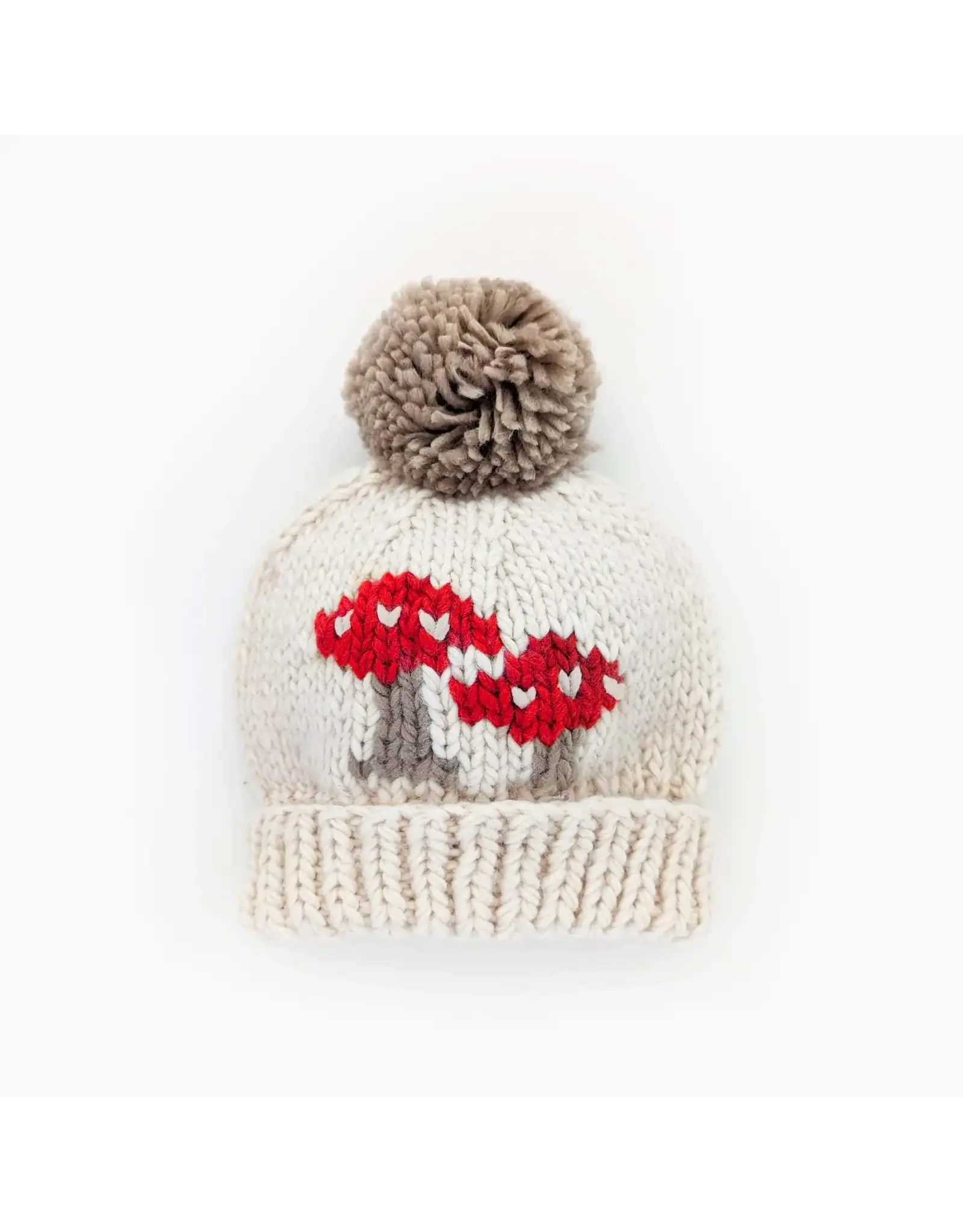 Huggalugs Mushroom Natural Beanie Hat for Baby, Kids & Adults