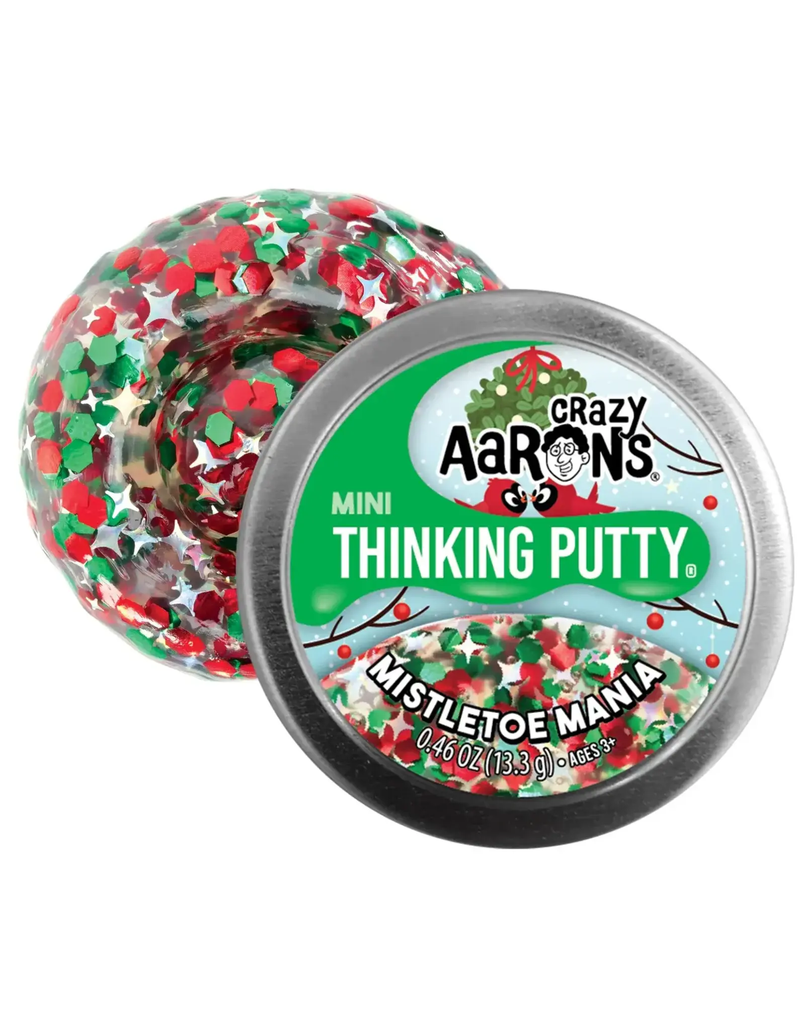 Crazy Aaron's Putty World Mini Mistletoe Mania 2" Thinking Putty Tin